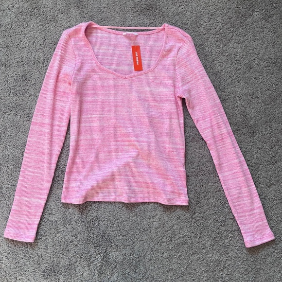 Joe Fresh Cropped Long Sleeve Pink Shirt - Large - Picture 1 of 4